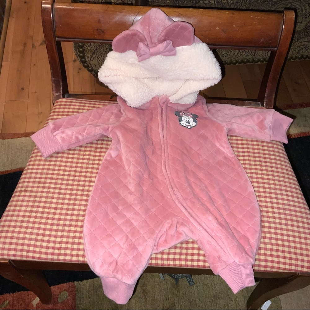 Disney Pink Quilted Footie with Hood 0-3 months
